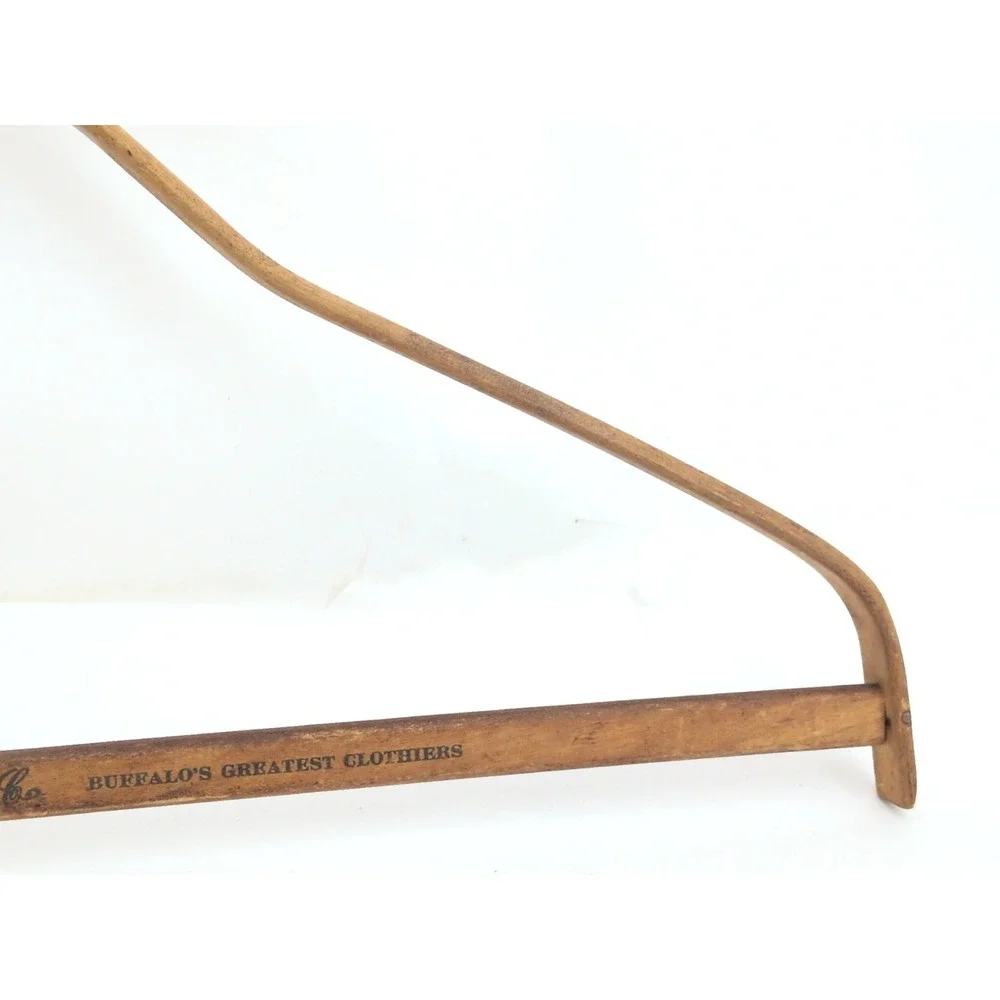 VTG Phoenix Wooden Hanger 1940s THE KLEINHANS CO Buffalo Clothier New York NY
